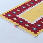 4x6 Handwoven Traditional Rug - Flat Woven Yellow and Red Cotton Rug Kilim