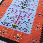 4x6 Cotton Orange and Blue Rug - Premium design Eco Friendly Rug For Home Decor