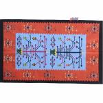 4x6 Cotton Orange and Blue Rug - Premium design Eco Friendly Rug For Home Decor