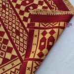 4x6 Red And Golden Yellow Handmade Rug- Hand Woven High Quality Cotton Flatweave Kilim