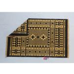 4x6 Black And Golden Yellow Handmade Rug- Hand Woven High Quality Cotton Flatweave Kilim