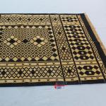 4x6 Black And Golden Yellow Handmade Rug- Hand Woven High Quality Cotton Flatweave Kilim