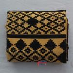 4x6 Black And Golden Yellow Handmade Rug- Hand Woven High Quality Cotton Flatweave Kilim