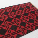 4x6 Dark Red And Black Handmade Rug- Hand Woven High Quality Cotton Flatweave Kilim