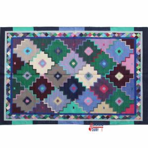 4x6 Handwoven Traditional Rug - Flat Woven Cotton Rug, Eye-catching Rug, Indian Cotton Rug