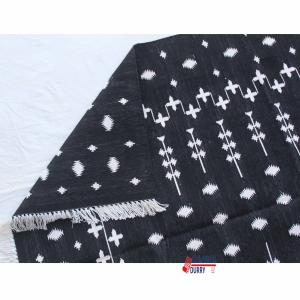 4x6 Black And White Handmade Rug- Hand Woven High Quality Cotton Flatweave Rug