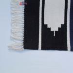 6x9 Handwoven Traditional Rug - Black And White Hand Woven Stripes High Quality Cotton Flatweave Rug