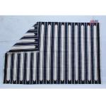 6x9 Handwoven Traditional Rug - Black And White Hand Woven Stripes High Quality Cotton Flatweave Rug