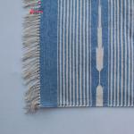 6x9 Handwoven Traditional Rug - Sky Blue And White Hand Woven Stripes High Quality Cotton Flatweave Rug