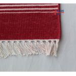 6x9 Handwoven Traditional Rug - Red And White Hand Woven Stripes High Quality Cotton Flatweave Rug