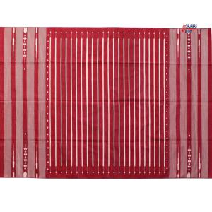 6x9 Handwoven Traditional Rug - Red And White Hand Woven Stripes High Quality Cotton Flatweave Rug