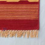 6x9 Handwoven Traditional Rug - Red And Golden Yellow Hand Woven Stripes High Quality Cotton Flatweave Rug