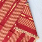 6x9 Handwoven Traditional Rug - Red And Golden Yellow Hand Woven Stripes High Quality Cotton Flatweave Rug