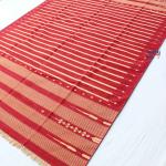 6x9 Handwoven Traditional Rug - Red And Golden Yellow Hand Woven Stripes High Quality Cotton Flatweave Rug