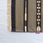 6x9 Handwoven Traditional Rug - Black And Golden Yellow Hand Woven Stripes High Quality Cotton Flatweave Rug