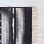 6x9 Handwoven Traditional Rug - Black And White Hand Woven Stripes High Quality Cotton Flatweave Rug Kilim