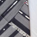 6x9 Handwoven Traditional Rug - Black And White Hand Woven Stripes High Quality Cotton Flatweave Rug Kilim