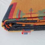 6x9 Handwoven Animal Design Rug - Eco-Friendly Traditional Dark Blue & Orange Area Rug for Home Decor