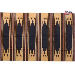 6x9 Handwoven Traditional Rug - Golden Yellow And Blue Hand Woven Stripes High Quality Cotton Flatweave Rug