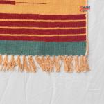 6x9 Handwoven Traditional Rug - Golden Yellow And Red Hand Woven Stripes High Quality Cotton Flatweave Dhurrie