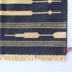 6x9 Handwoven Traditional Rug - Dark Blue And Golden Yellow Hand Woven Stripes High Quality Cotton Flatweave Rug