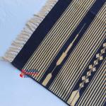 6x9 Handwoven Traditional Rug - Dark Blue And Golden Yellow Hand Woven Stripes High Quality Cotton Flatweave Rug