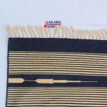 6x9 Handwoven Traditional Rug - Dark Blue And Golden Yellow Hand Woven Stripes High Quality Cotton Flatweave Rug