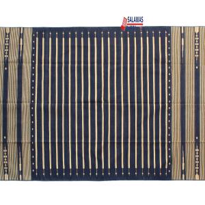 6x9 Handwoven Traditional Rug - Dark Blue And Golden Yellow Hand Woven Stripes High Quality Cotton Flatweave Rug