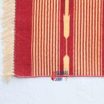 6x9 Red & Golden Yellow Handwoven Traditional Cotton Rug – High-Quality Flatweave