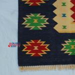 6x9 Handwoven Traditional Rug - Red And Dark Blue Area Eco Friendly Rug For Home Decor