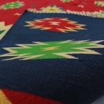 6x9 Handwoven Traditional Rug - Red And Dark Blue Area Eco Friendly Rug For Home Decor