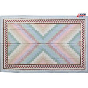 6x9 Handwoven Traditional Rug - Zig Zag Light Area Eco Friendly Rug For Home Decor